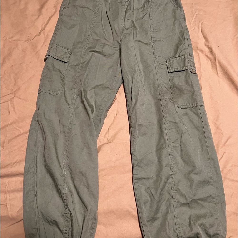 Cat & Jack Girl’s Cargo Pants in Sage, Size 10/12 with Adjustable Waistband